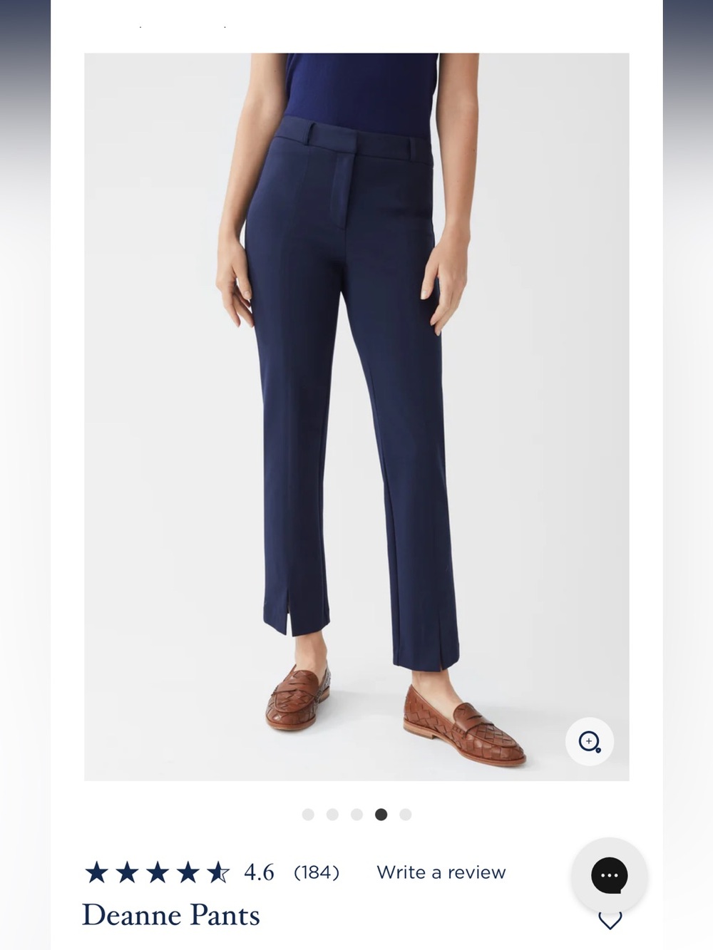 J. McLaughlin Deanne Navy Straight-Leg Trousers